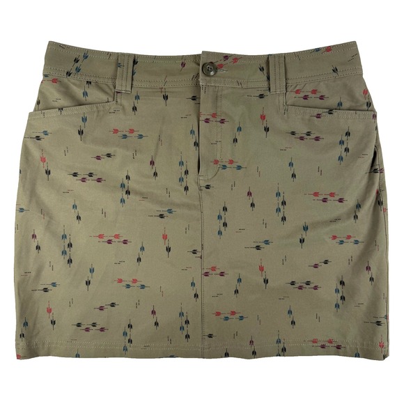 Eddie Bauer Pants - Eddie Bauer Adventurer 2.0 Stretch Skort Women's Size 10 Olive Green Arrow Print